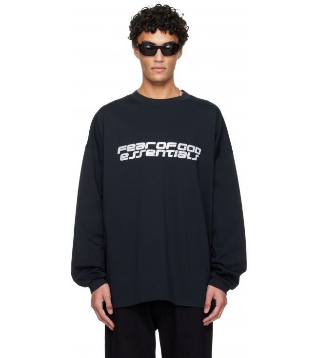 Лонгслив Fear Of God Essentials Black Holiday Ponte 90s Long Sleeve T-shirt