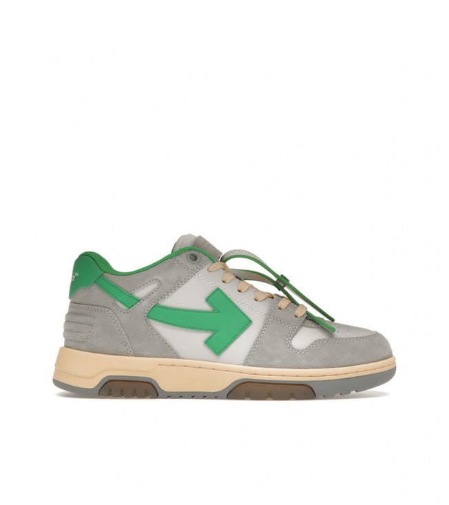 OFF-WHITE Out Of Office OOO Low Tops Light Grey Green