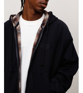 Худи Stussy Plaid Lined Zip Hoodie Black - Фото №2