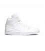 Jordan 1 Mid Triple White Patent Swoosh