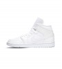 Jordan 1 Mid Triple White Patent Swoosh
