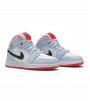 Кроссовки Air Jordan 1 Mid Half Blue Polka Dot Swoosh GS