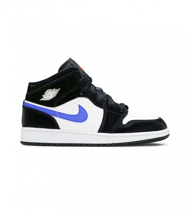 Кроссовки Air Jordan 1 Mid Black Racer Blue White GS