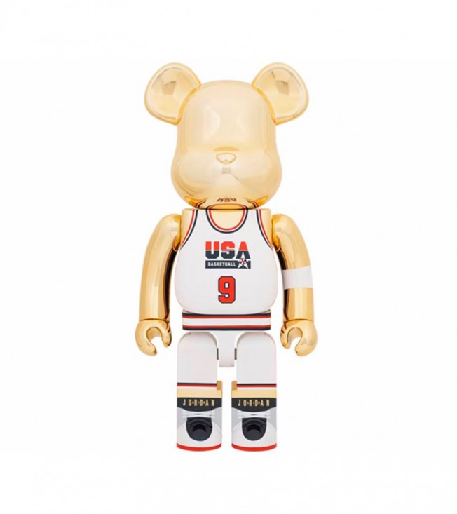 Bearbrick Michael Jordan 1992 Team USA (Dream Team) 1000% Gold Chrome