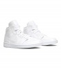 Jordan 1 Mid Triple White Patent Swoosh