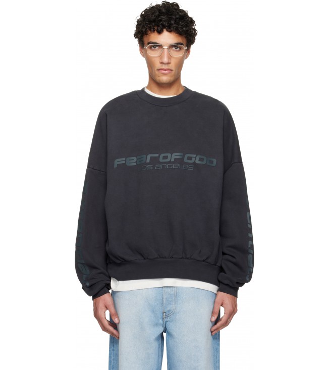 Свитшот Fear Of God Essentials Black Holiday 'Los Angeles' Heavy Fleece Cropped Sweatshirt