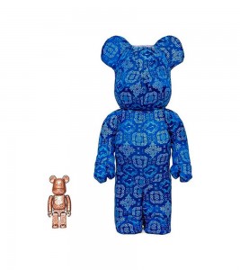 Bearbrick x Clot x Nike 100% & 400% Set Royale University Blue Silk