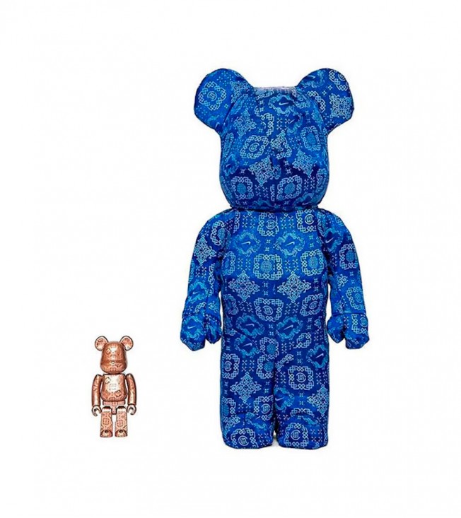 Bearbrick x Clot x Nike 100% & 400% Set Royale University Blue Silk