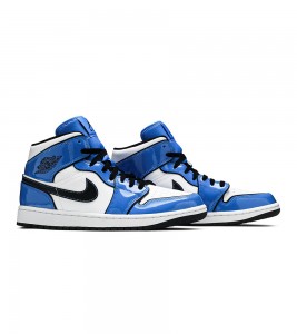 Кроссовки Air Jordan 1 Mid Signal Blue - Фото №2
