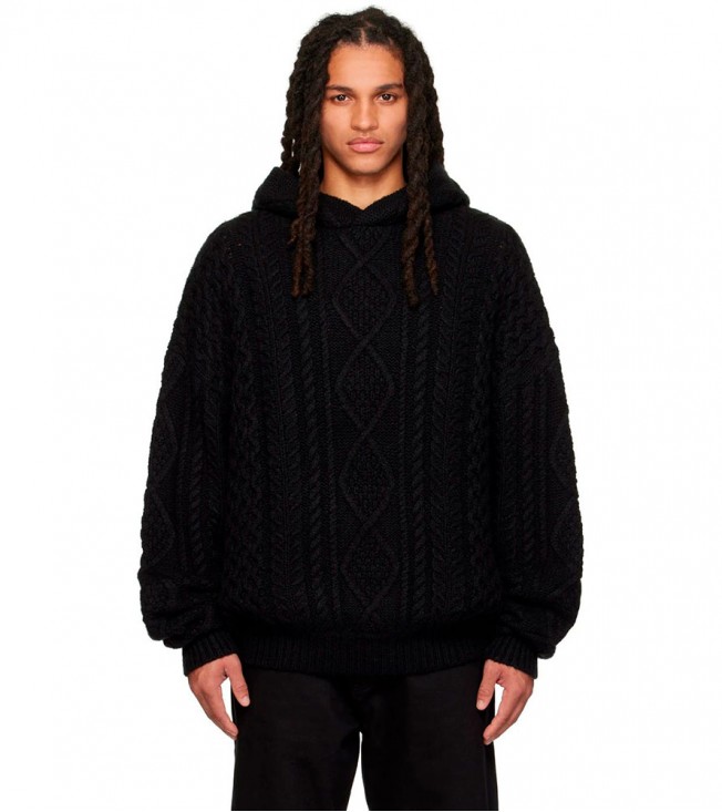 Худи Fear of God Essentials Cable Knit Hoodie Black