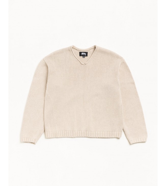 Свитер Stussy Roll V Neck Sweater Oatmeal