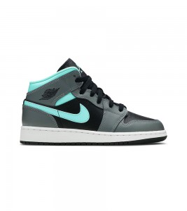 Кроссовки Air Jordan 1 Mid Grey Aqua GS
