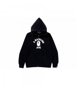 Худи BAPE College Full Zip Hoodie Black