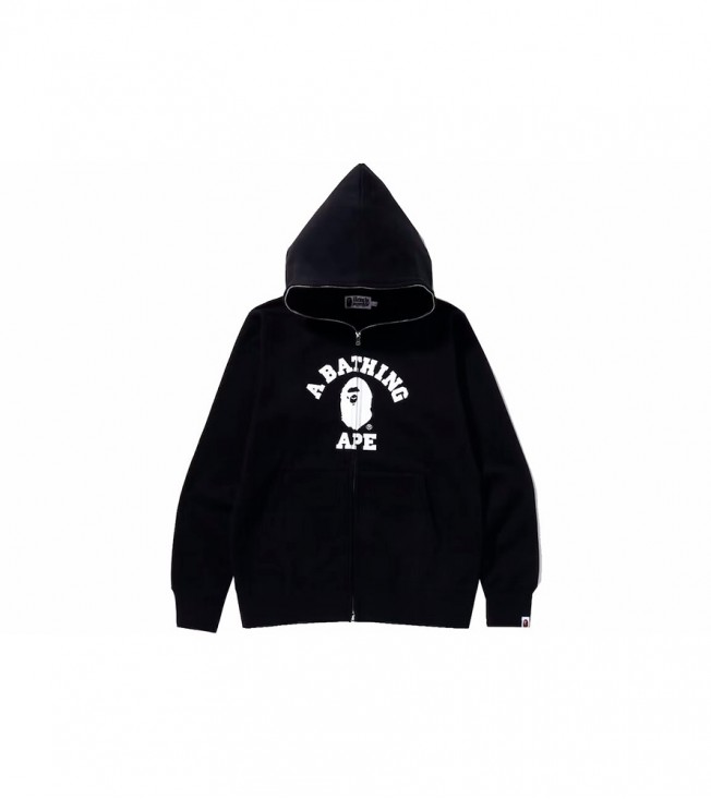Худи BAPE College Full Zip Hoodie Black