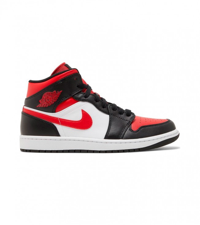Jordan 1 Mid White Black Red