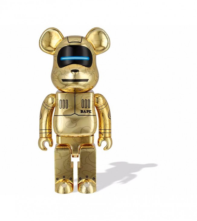 Bearbrick x BAPE x Hajime Sorayama Baby Milo 1000% Gold