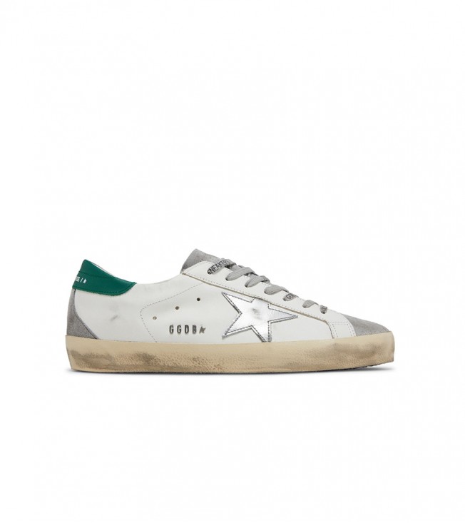Golden Goose Super-Star White Silver Green