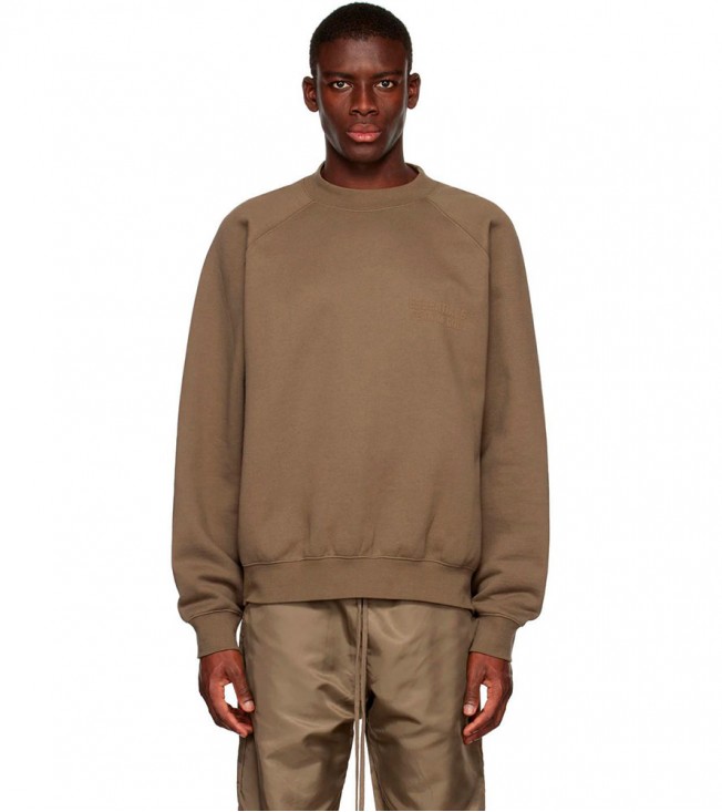 Fear Of God Essentials Brown Crewneck Sweatshirt Wood