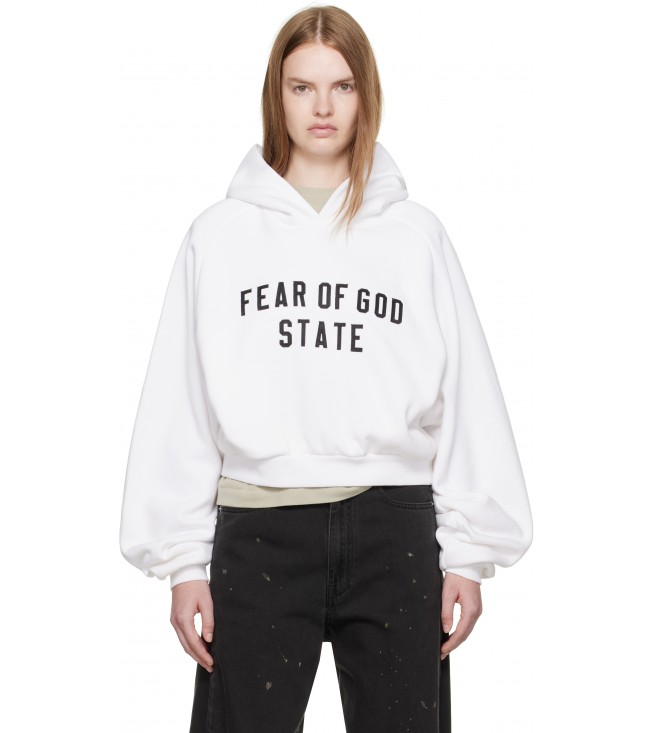Худи Fear Of God Essentials White Fleece Raglan Hoodie