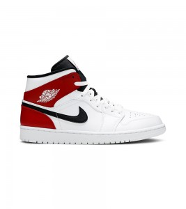 Кроссовки Jordan 1 Mid White Black Gym Red