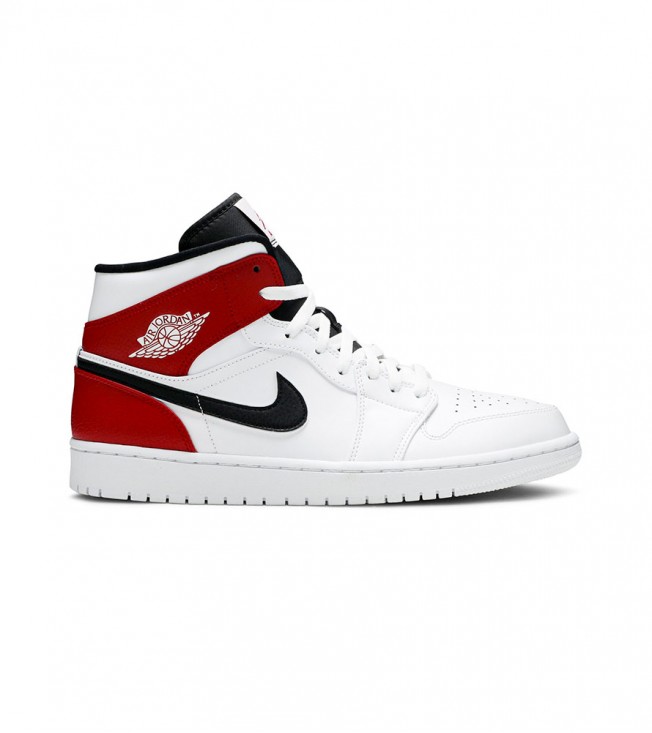 Кроссовки Jordan 1 Mid White Black Gym Red