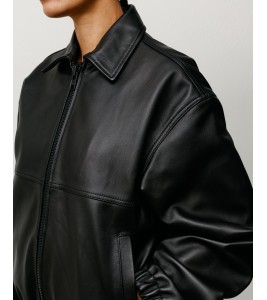 Куртка Stussy Leather Work Jacket Black - Фото №2