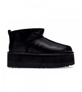 UGG Classic Ultra Mini Platform Black Leather WMNS