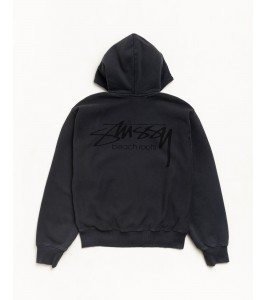 Худи Stussy Beach Roots Zip Hoodie Garment Dyed Faded Black - ???? ?20