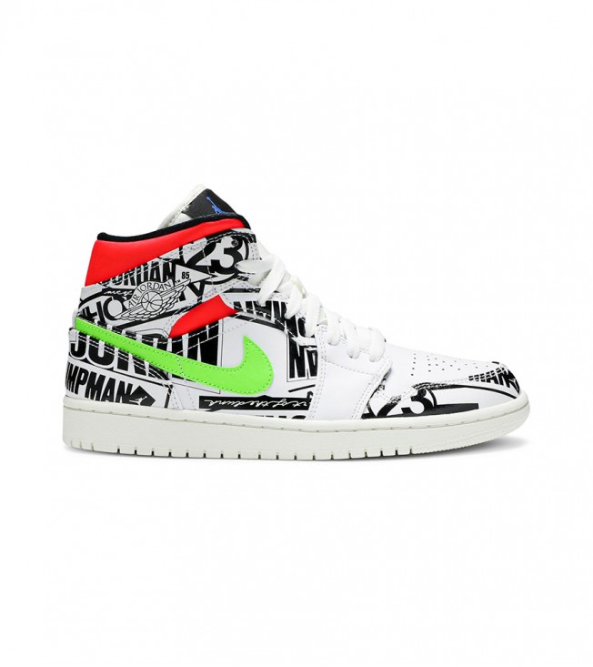 Кроссовки Jordan 1 Mid All Over Logos