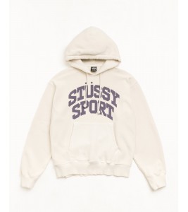 Худи Stussy Block Sport Hoodie Garment Dyed Bone