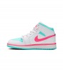 Кроссовки Air Jordan 1 Mid White Pink Green Soar GS