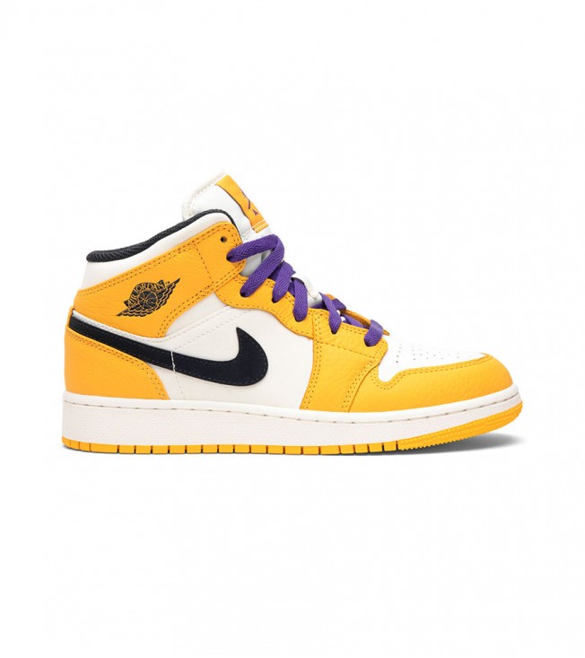 Кроссовки Air Jordan 1 Mid Se Lakers GS