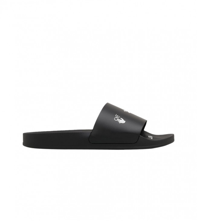 OFF-WHITE Drowning Man Logo Slides Black White FW21