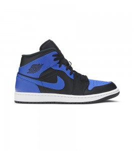 Кроссовки Jordan 1 Mid Hyper Royal Tumbled Leather