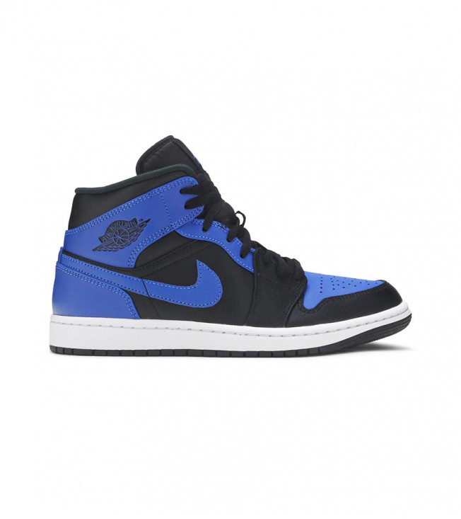 Кроссовки Jordan 1 Mid Hyper Royal Tumbled Leather