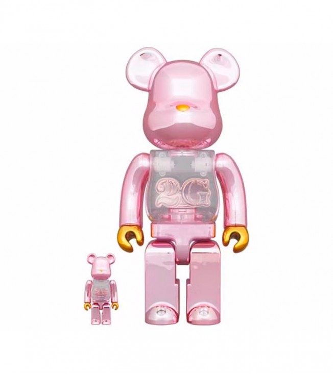 Bearbrick 2G Exclusive 100% & 400% Set Pink Gold Chrome Ver