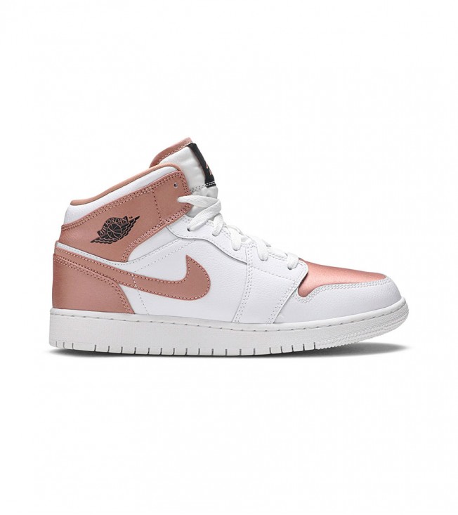 Кроссовки Air Jordan 1 Mid White Rose Gold GS