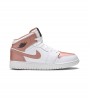 Кроссовки Air Jordan 1 Mid White Rose Gold GS