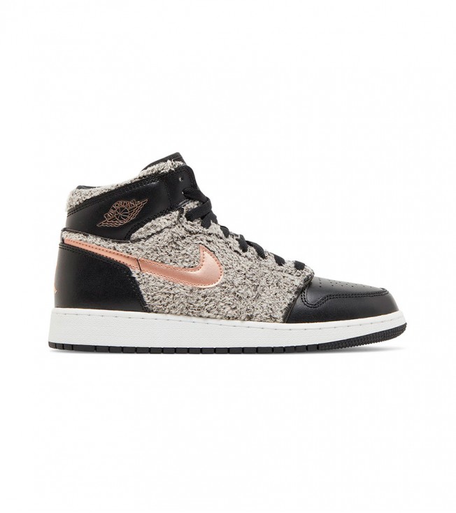 Кроссовки Air Jordan 1 Retro High Fleece Black Metallic Red Bronze GS