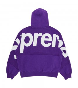 Худи Supreme Big Logo Jacquard Hooded Sweatshirt Purple - Фото №2