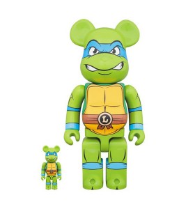 Bearbrick Medicom TMNT Leonardo 100% & 400% Set Green