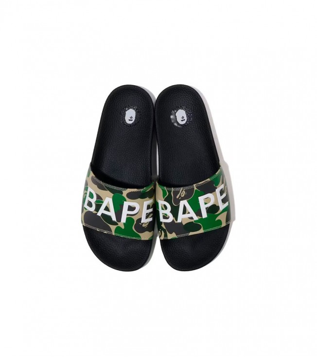 A Bathing Ape ABC Camo Slide Green