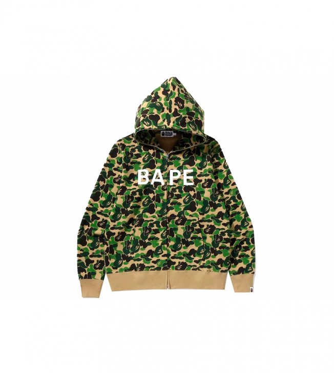 Худи BAPE ABC Camo BAPE Full Zip Hoodie Green