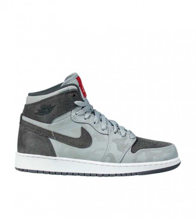 Кроссовки Air Jordan 1 Retro High Camo 3m Wolf Grey GS