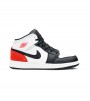 Кроссовки Air Jordan 1 Mid Se White Black Red Spruce GS