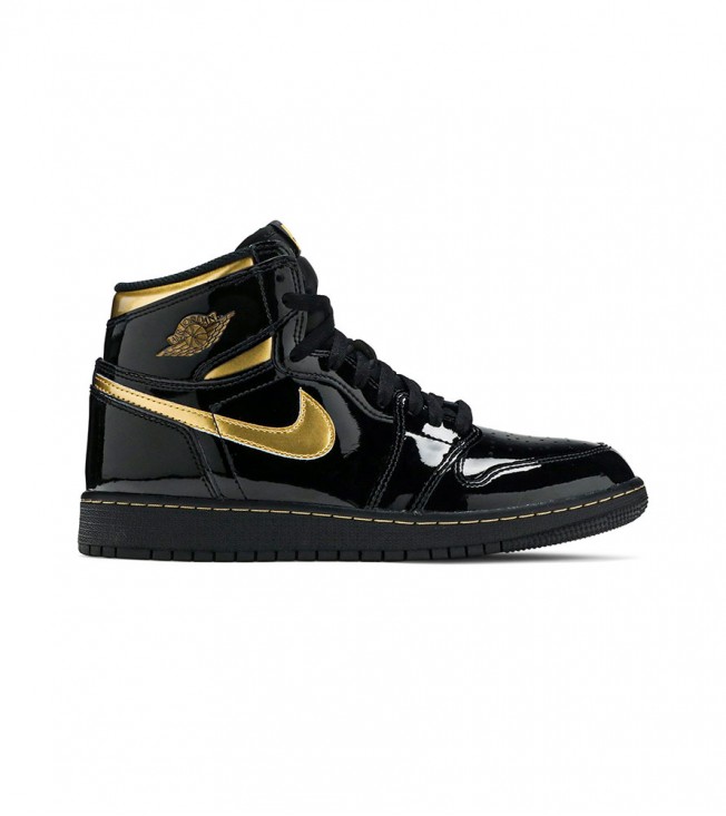 Кроссовки Air Jordan 1 Retro High Black Metallic Gold 2020 GS