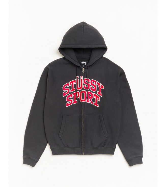 Худи Stussy Stüssy Sport Zip Hoodie Washed Black