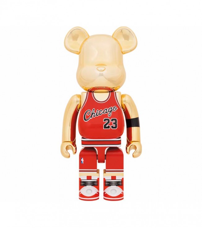 Bearbrick Michael Jordan 1985 Rookie Jersey 1000% Gold Chrome