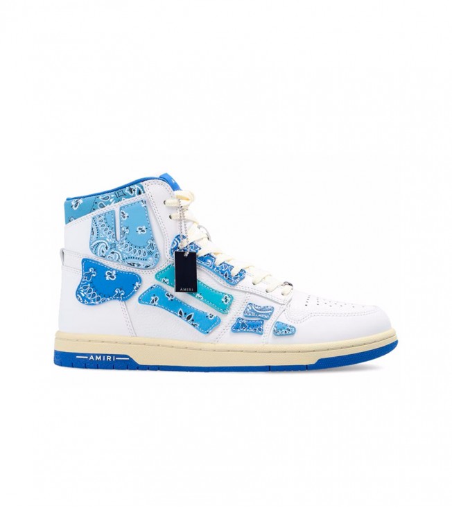 AMIRI Skel Top Hi Bandana White Blue