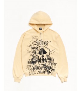 Худи Stussy Skulls Zip Hoodie Pigment Dyed Gold